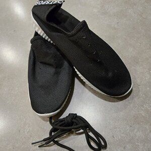 RT SPORT Women's Fashion Athletic Knit Sneakers w/Laces - Black/White -  7.5M